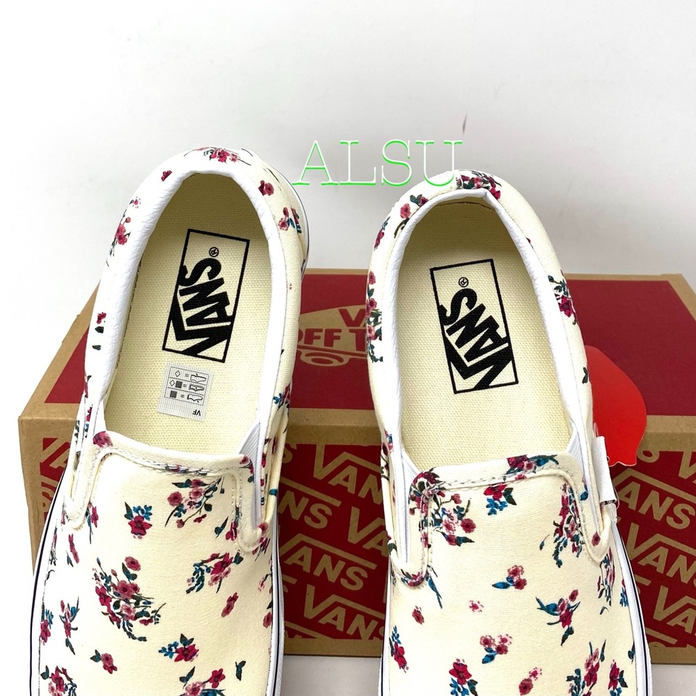 VANS Classic Slip On Ditsy Floral White Canvas Men’s Sneakers Size VN0A4U3816Z - Picture 4 of 9